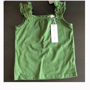 COPY - NWT Janie And Jack Ruffle Trim Top Size 3 Dark Sage
